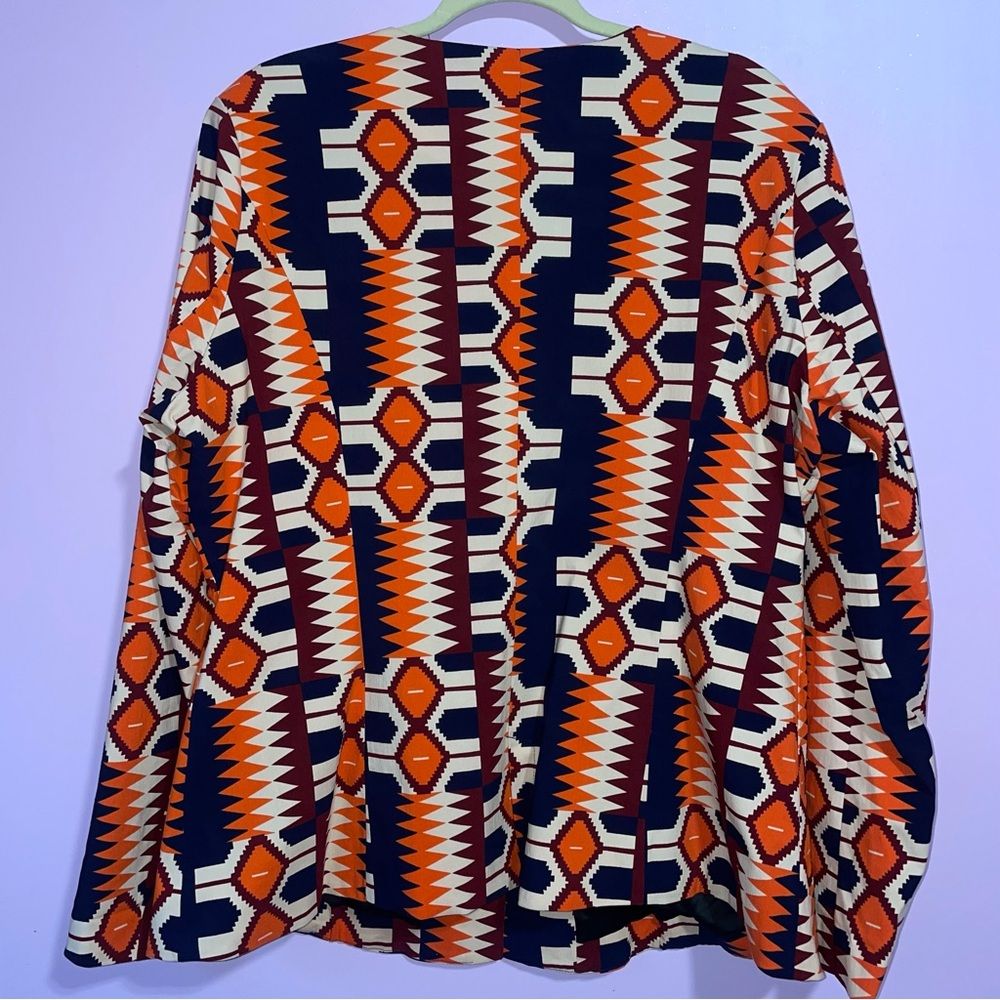 New D'iyanu African Tribal Print Stretch Blazer Women 3x Art To Wear Maximalism — image 4 of 8